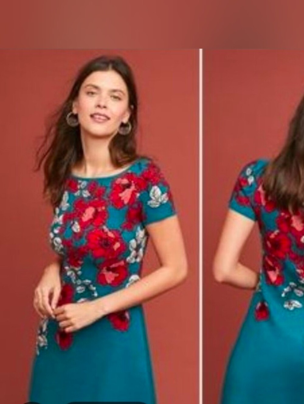 Maeve Women’s Jacqueline floral Jacquard sweater dress L